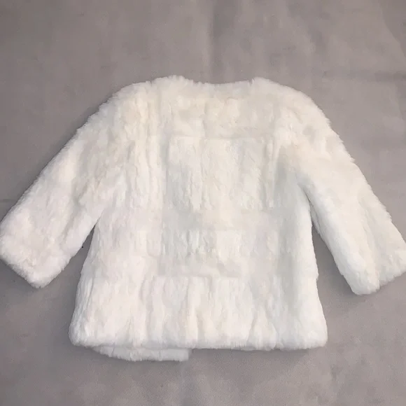 Tasha tarno kids white rabbit fur jacket